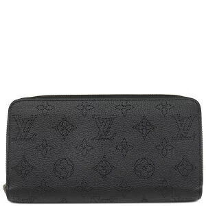 Louis Vuitton Zippy Wallet Monogram Mahina Noir Black Round Zipper